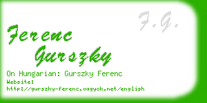 ferenc gurszky business card